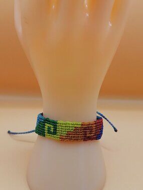 Gay Pride Flag Bracelet Love Friendship Handwoven Lesbian LGBT Rainbow